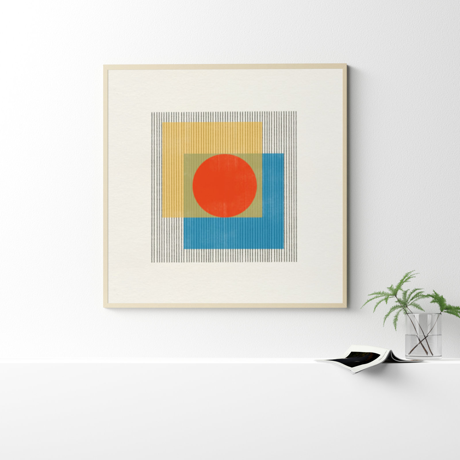 Midcentury Modern Object No 3 Print, Brown, 41" H x 41" W x 1" D