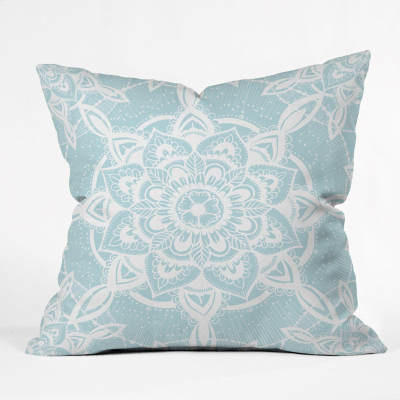 Rosebud Studio Simple Light Indoor/Outdoor Throw Pillow, Light Blue/White