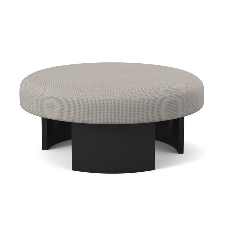 Eclipse Round Ottoman, Espresso, Fizz Ivory 100% Polyester