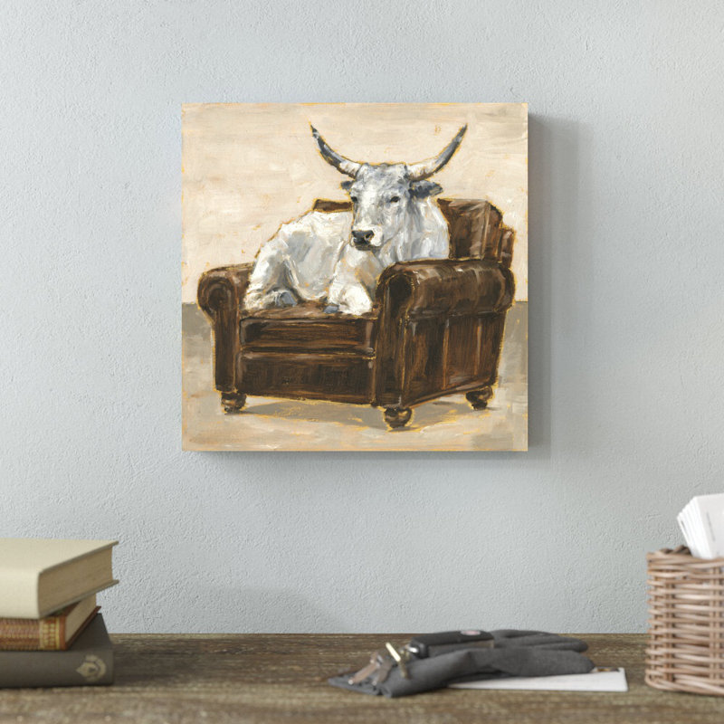 «Refined Comfort II» par Ethan Harper - Peinture, H 12 po x l 12 po, Non, Toile tendue