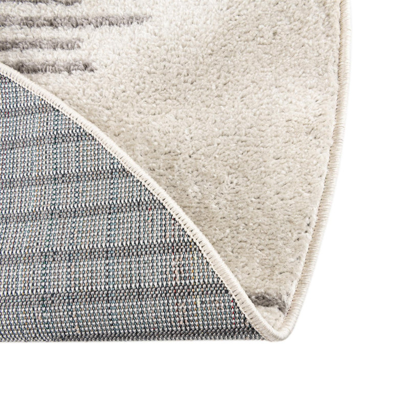 Tapis gris et ivoire Cohutta, Rond 10pi