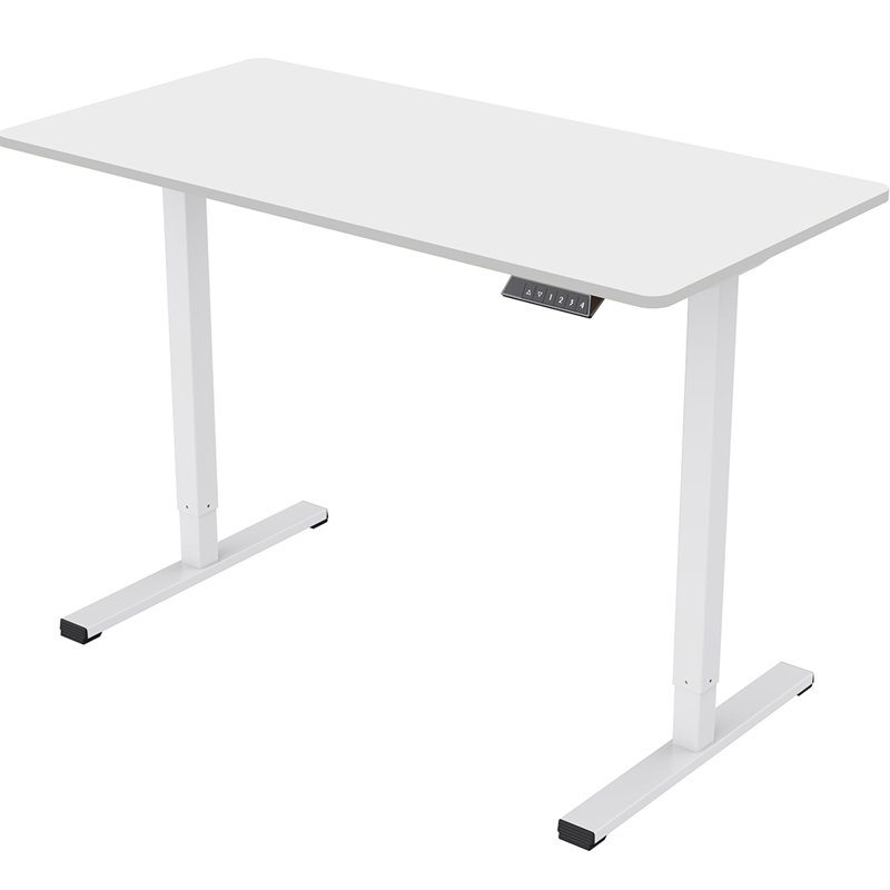 Electric Adjustable Height Standing Desk, White/White, 45.66" H x 47.24" W x 23.62" D