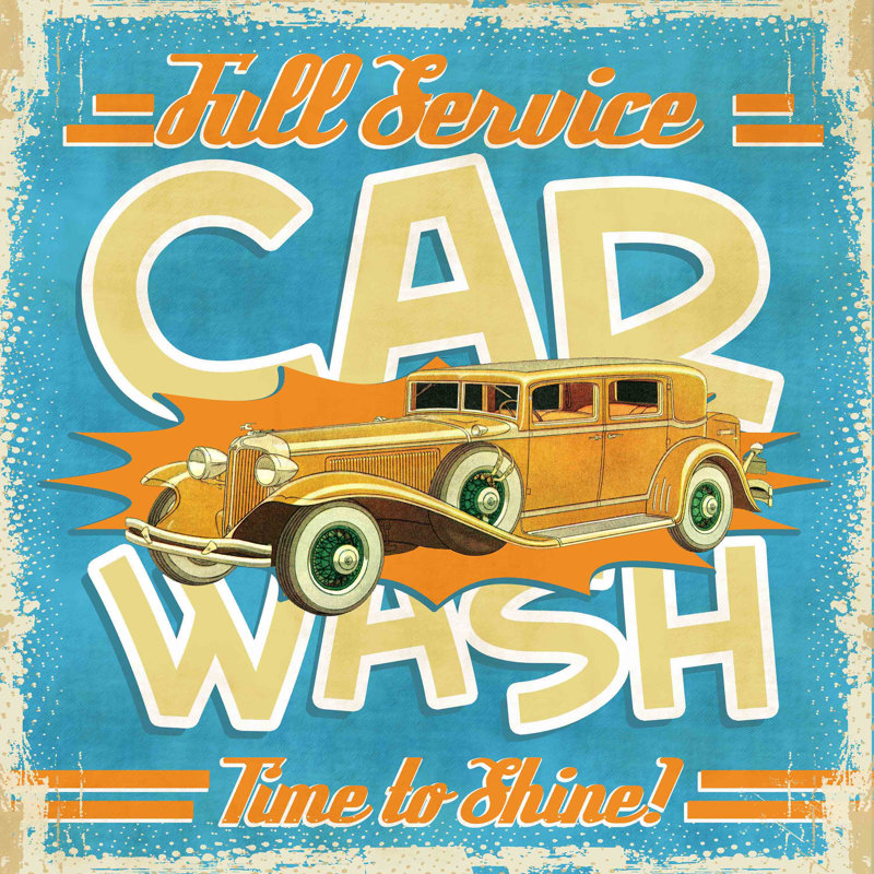 « full service ere », affiche rétro sur toile tendue, H 48 po x l 48 po