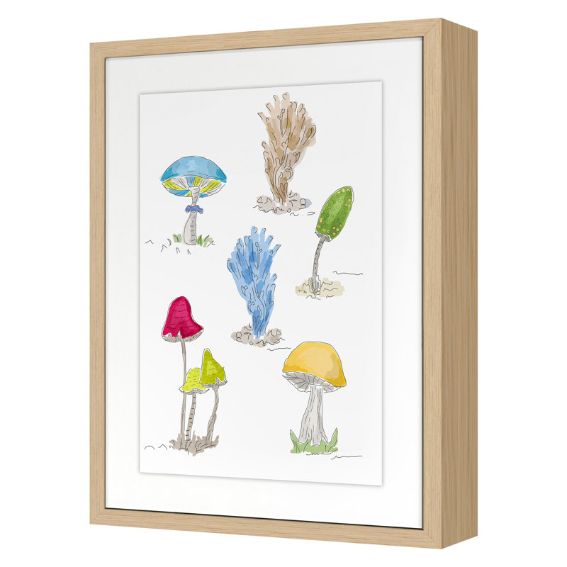 Mushrooms 1 Print by Dana Gibson, Nordic Oak, 22" H x 16" W x 1.5" D