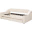 Lit de jour simple avec rangement pour port et accoudoirs en beige, finition rembourrée-1698074682