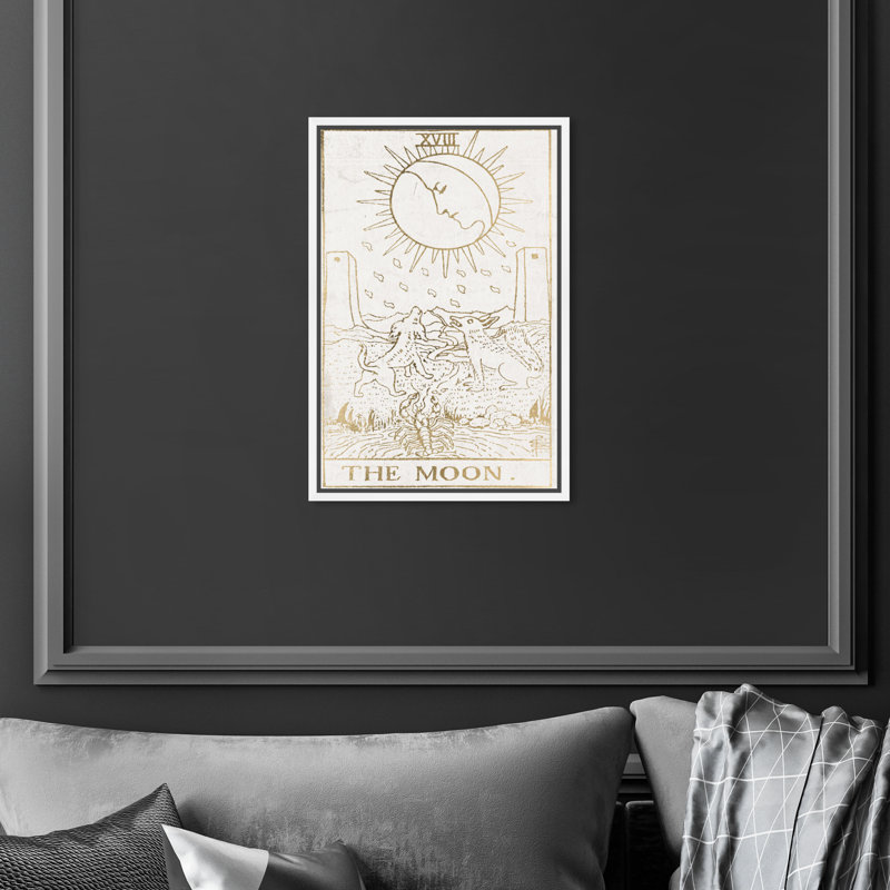 Impression d’art graphique sur toile tendue de luxe the Moon, Cadre blanc, H 30 po x l 20 po