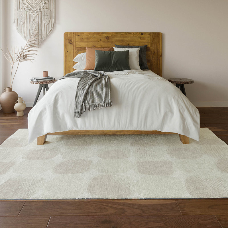 Premium Machine Washable Prisco Ivory Rug, Rectangle 10' x 14'