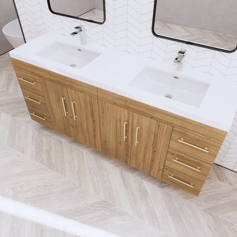 Verda Freestanding Vanity With Reinforced Acrylic Sink, Natural Oak