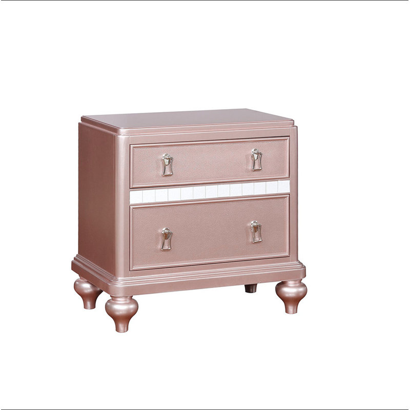 Panneaux décoratifs de miroir de table de chevet élégants et contemporains en or rose 1pc