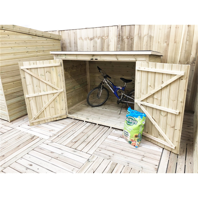 Ryson 7 ft. W x 3 ft. D Solid Wood Garden Shed