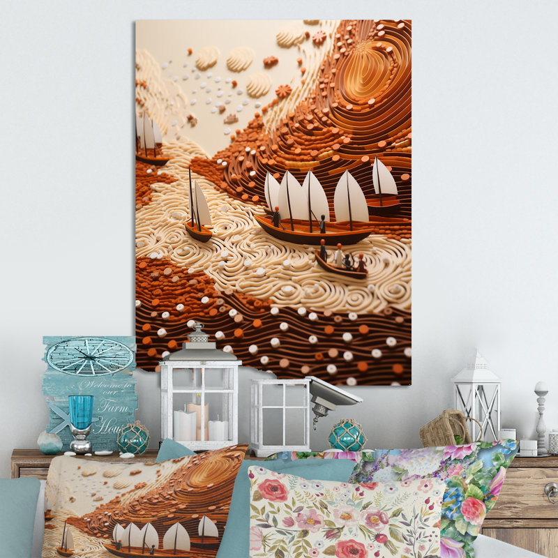 River Reverence Dream 2 - Paysage abstrait, H 40 po x l 30 po x P 1,5 po