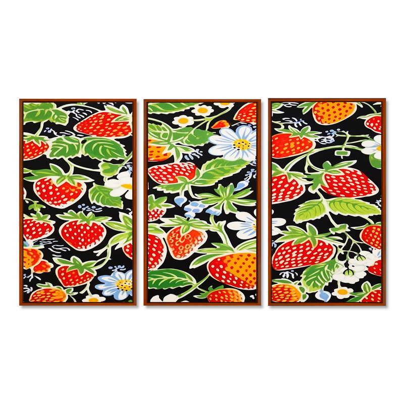 Alfreda - nourriture, ensemble d'impression d'art mural, Cadre flottant brun, H 28 po x l 36 po x P 1 po