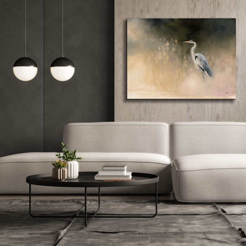 Art mural sur toile Winston Porter «Peaceful Egret» par Julia Purinton, H 40 po x l 54 po x P 1,5 po