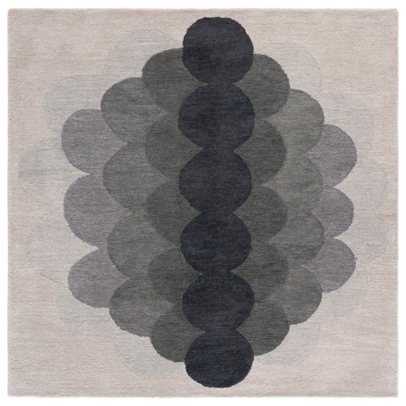 Metro Hand Tufted Wool;Cotton Geometric Indoor Rug, 6'-0" x 6'-0" Square