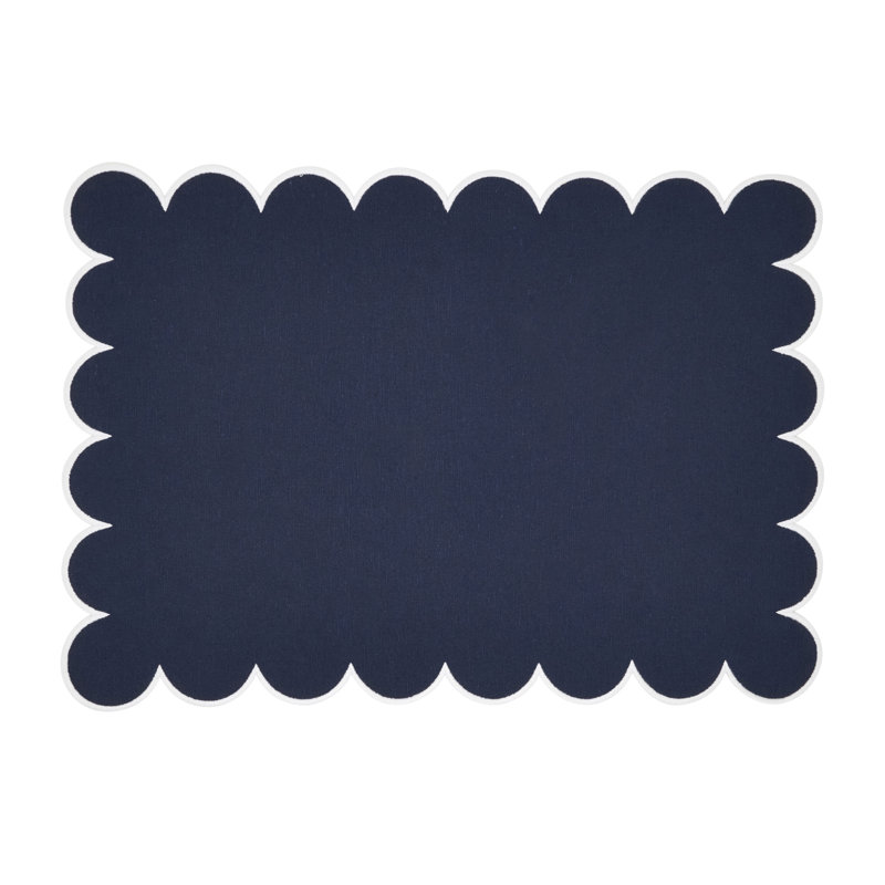 Napperons rectangulaires 100% coton Paddock, Marine