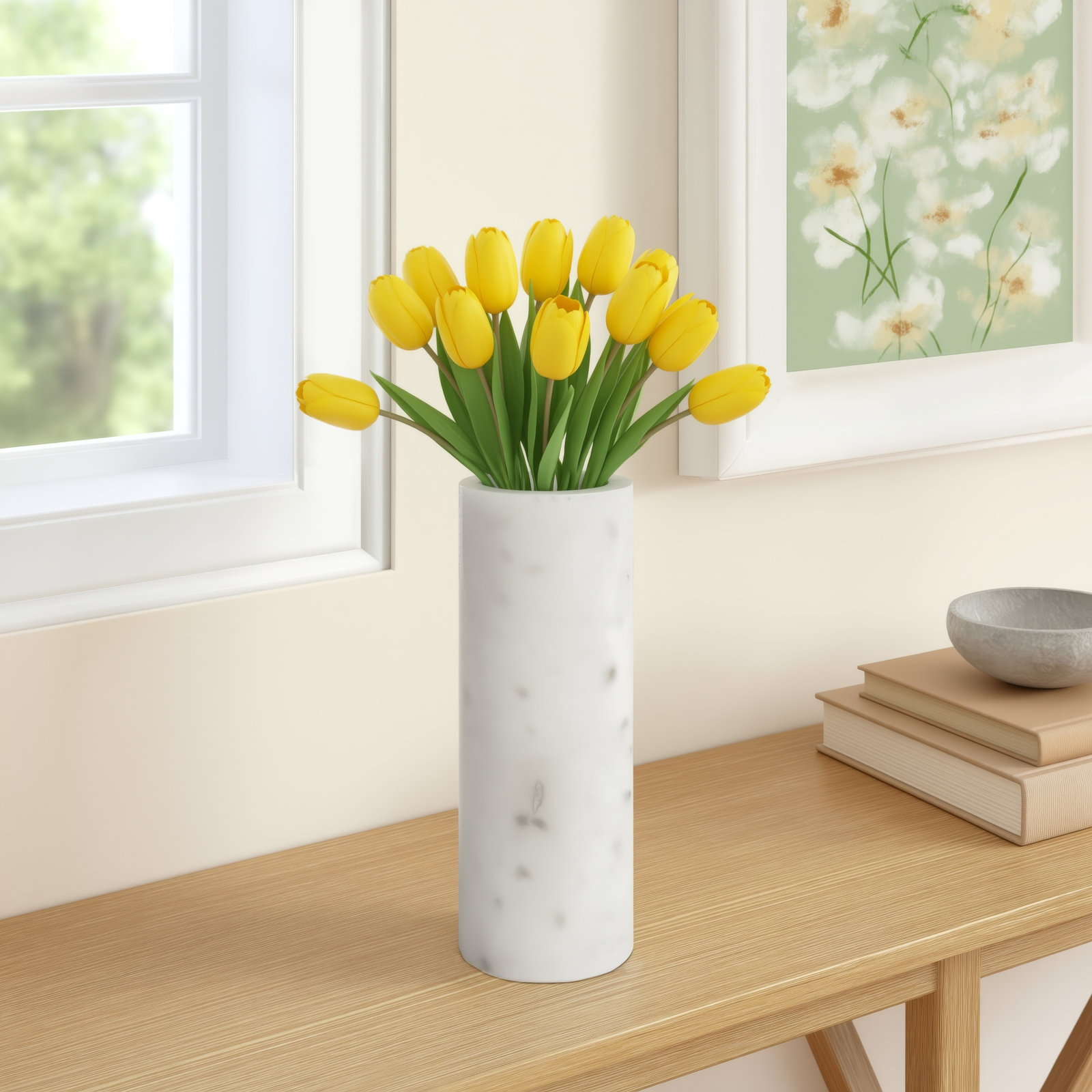 Matheson 8'' Stoneware Table Vase, White