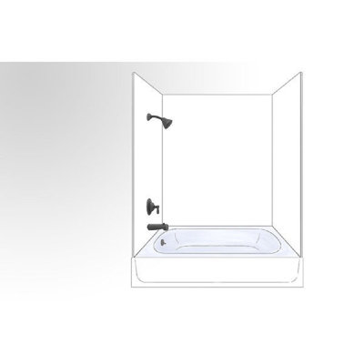 Polymarm 60" W 62" H 33" D Three Wall Composite Shower Tub Wall Panel Surround