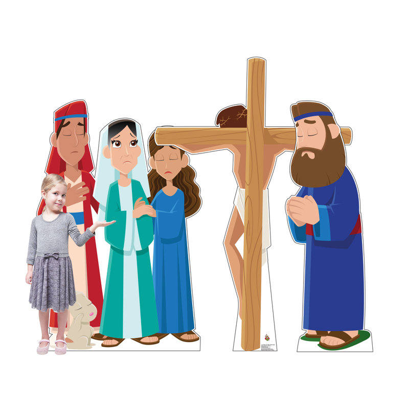 67 x 45 Inch Jesus on the Cross Cardboard Cutout Set