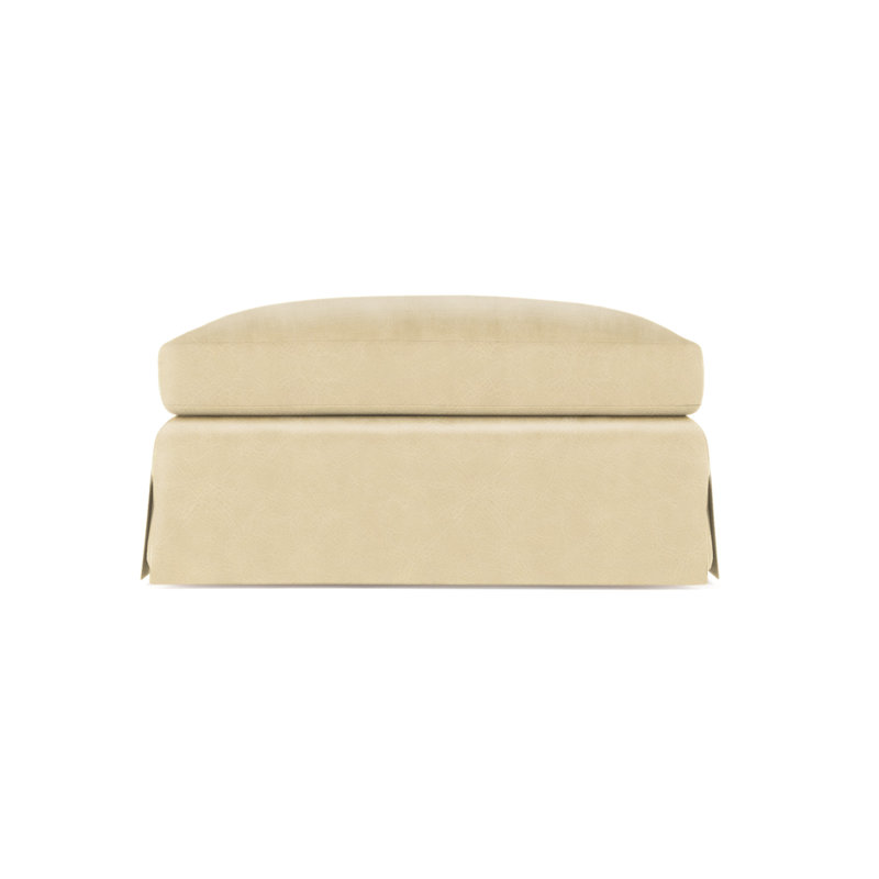 Ludlow Ottoman, Plush Velvet Oyster, Weathered