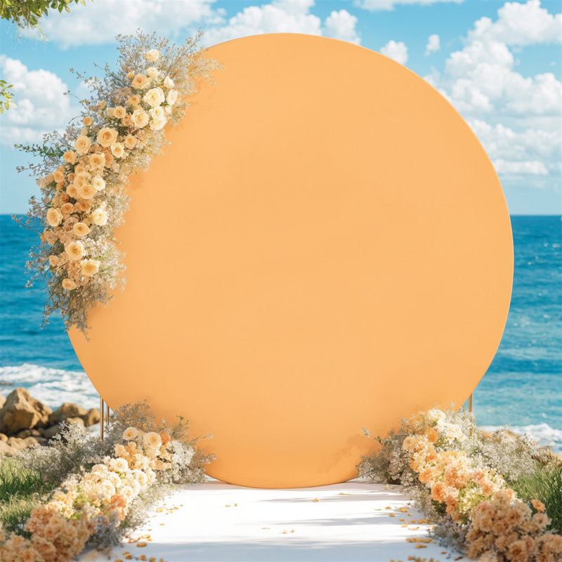 Fond de photo de fond rond 7,2 pi pour mariage, Orange