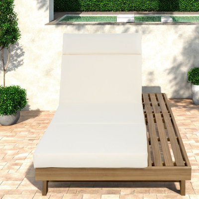 Méridiennes de patio réglables durables, bois d'acacia, style moderne au bord de la piscine