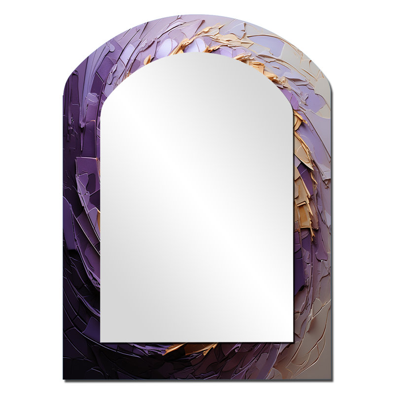 Miroir mural beige mauve spiralé Minimalisme, 34 po x 25 po