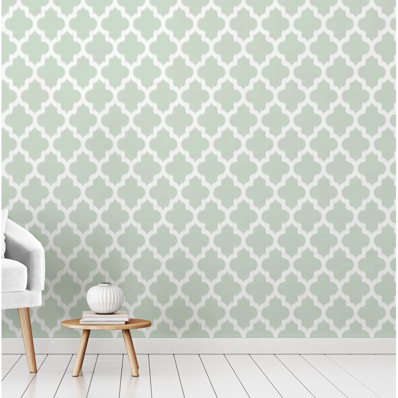 Panneau de papier peint adhésif unique Sistrunk, l 24 po x L 120 po, Menthe