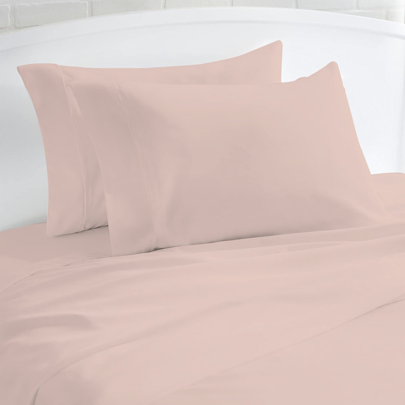 Ultimate Percale 100% Cotton 400TC Cool & Crisp Pillowcases, Standard, Blush