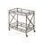 Mirrored And Antique Gold Serving Cart With Open Compartment Bottom Shelf Storage For