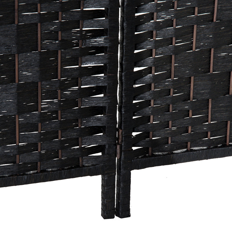 Paravent 4 panneaux Tall Wicker Weave, 4, 70.75" H x 70.75" W x 0.75" D, Noir