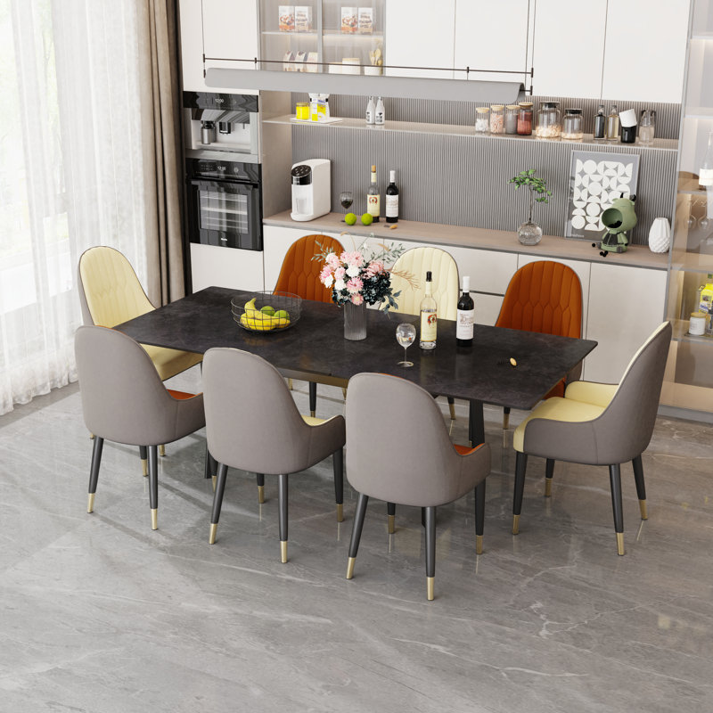 Mattear Rectangular Dining Table, 180x85x79cm, Dark Grey