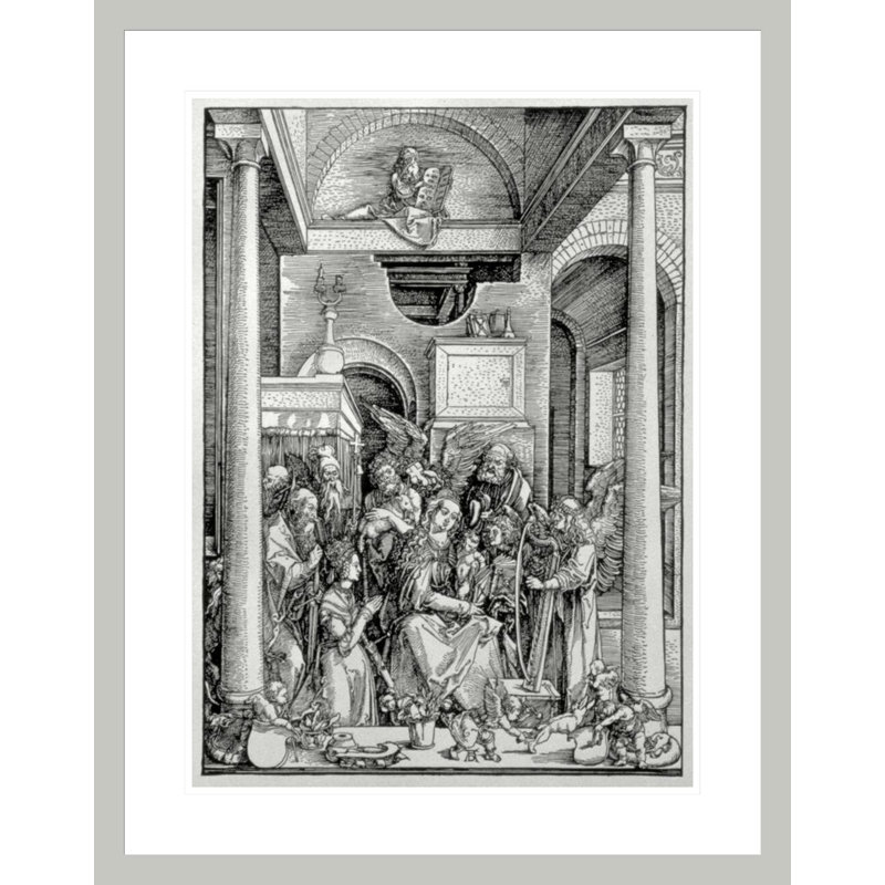La Vierge et l'enfant avec les saints par Albrecht Dürer, impression giclée sur cadre, H 29,5 po x l 23,22 po