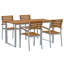 4 - Person Solid Wood Patio Dining Set Rectangular Table-2073113024