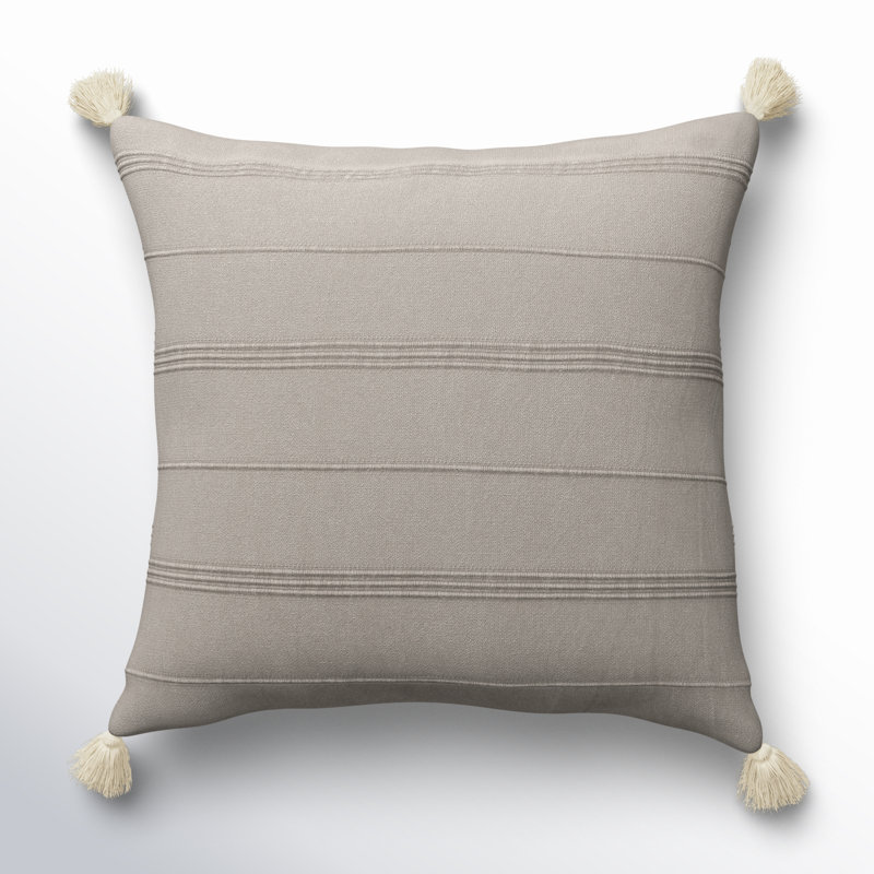 Danica Farmhouse Striped 100% Turkish Cotton Throw Pillow, Blue, Polyester/Polyfill