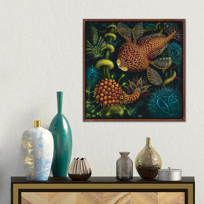 Planktonauts III by R.S. Connett - Floater Frame Gallery-Wrapped Canvas Giclée on Canvas, 45.72 cm H x 45.72 cm W