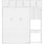Lit escamotable blanc pleine grandeur avec bureau et rangement supérieur, idéal pour les maisons compactes, armoires suspendues à levage en douceur, petits appartements conçus, support de matelas confortable à double piston
