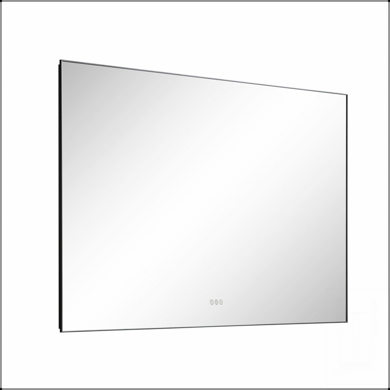 Meuble-lavabo à DEL avec miroir rétroéclairé et miroir mural réglable, Noir
