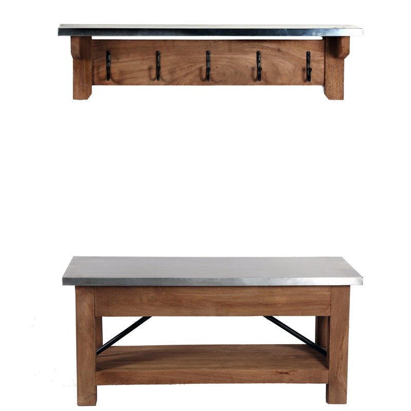 Portemanteau et banc mural avec rangement Crockett