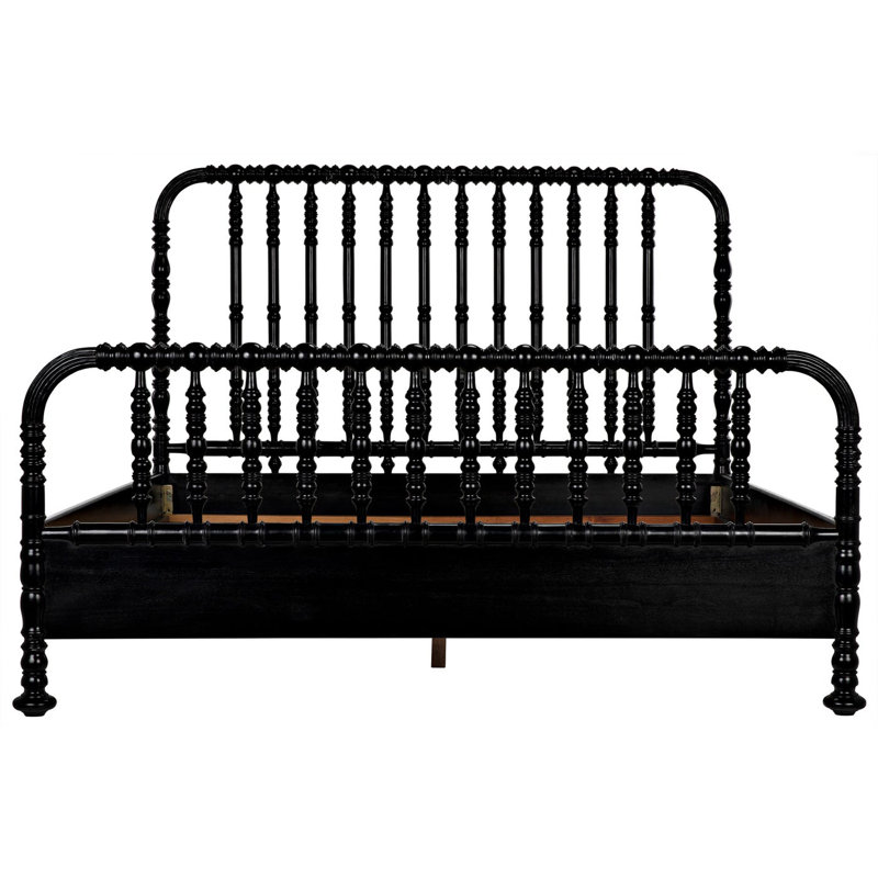 Bachelor Solid Wood Bed, Eastern King, Hand Rubbed Black