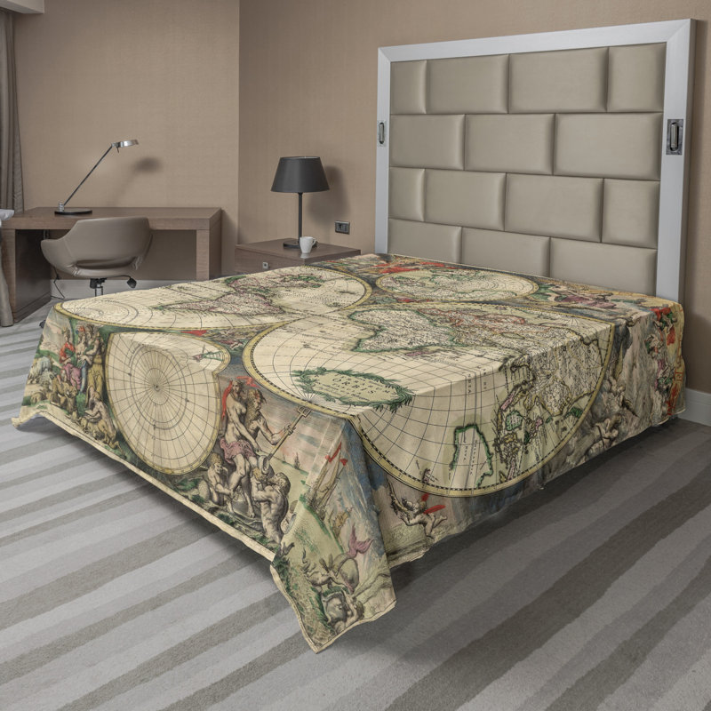 Microfiber No Pattern And Not Solid Color Flat Sheet, Queen Flat Sheet