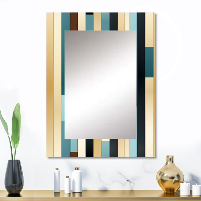«Cellestine» bleu et beige rayé motif harmonie, 32 po x 24 po
