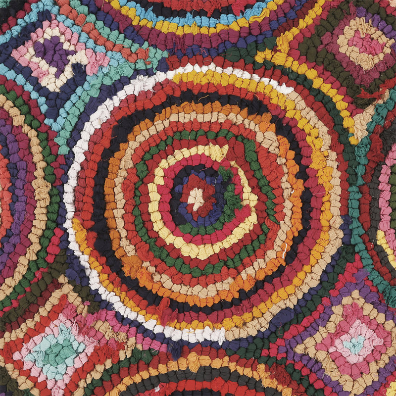 Gracie Geometric Cotton Hand Woven Area Rug, Rectangle 122 x 183cm