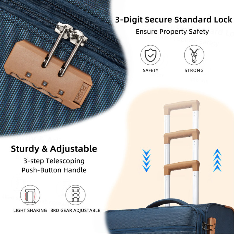 Luggage Sets 4 Piece, Softsied Suitcases With Spinner Wheels