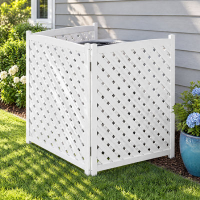 Starecho 32"W x 38"H  Outdoor wood Air Conditioner Fence, Pool Equipment Enclosure, Trash Can Screen Fence-3Panelss