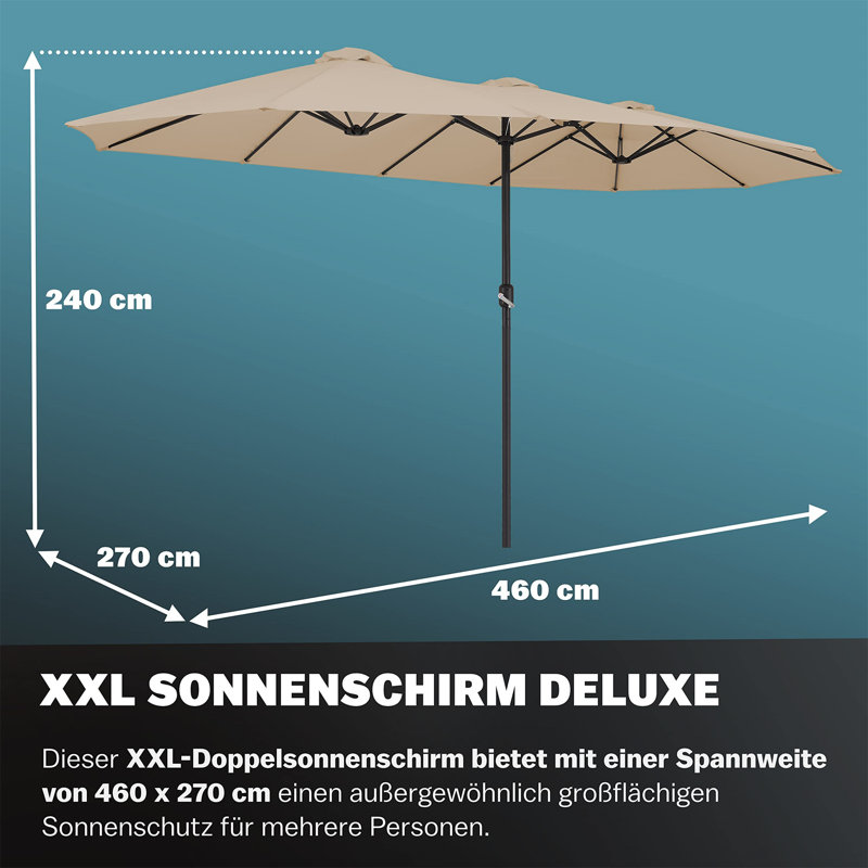 Carrine 460cm Market Parasol, Beige