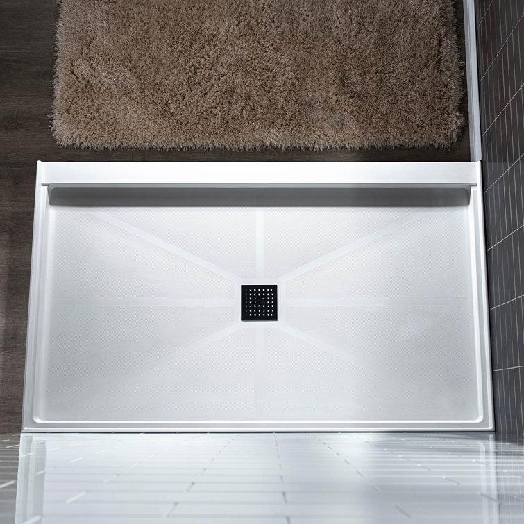 60" W x 30" D  Single Threshold Shower Pan Base with Drain Assembly & Drain Cover Included, Non-Slip