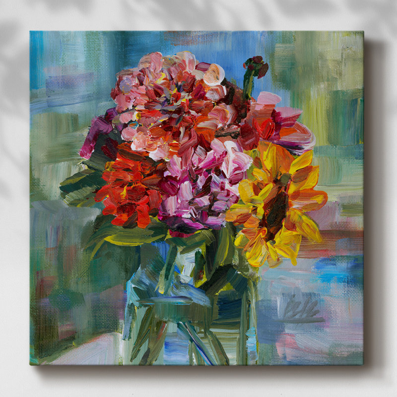 Couleurs du bord de mer sur toile, H 16 po x l 16 po