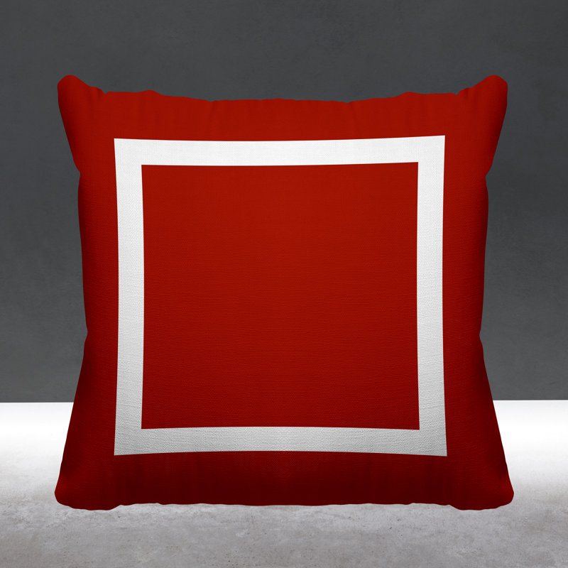Luella Geometric Outdoor Reversible Throw Pillow, 17W" x 17H", Red
