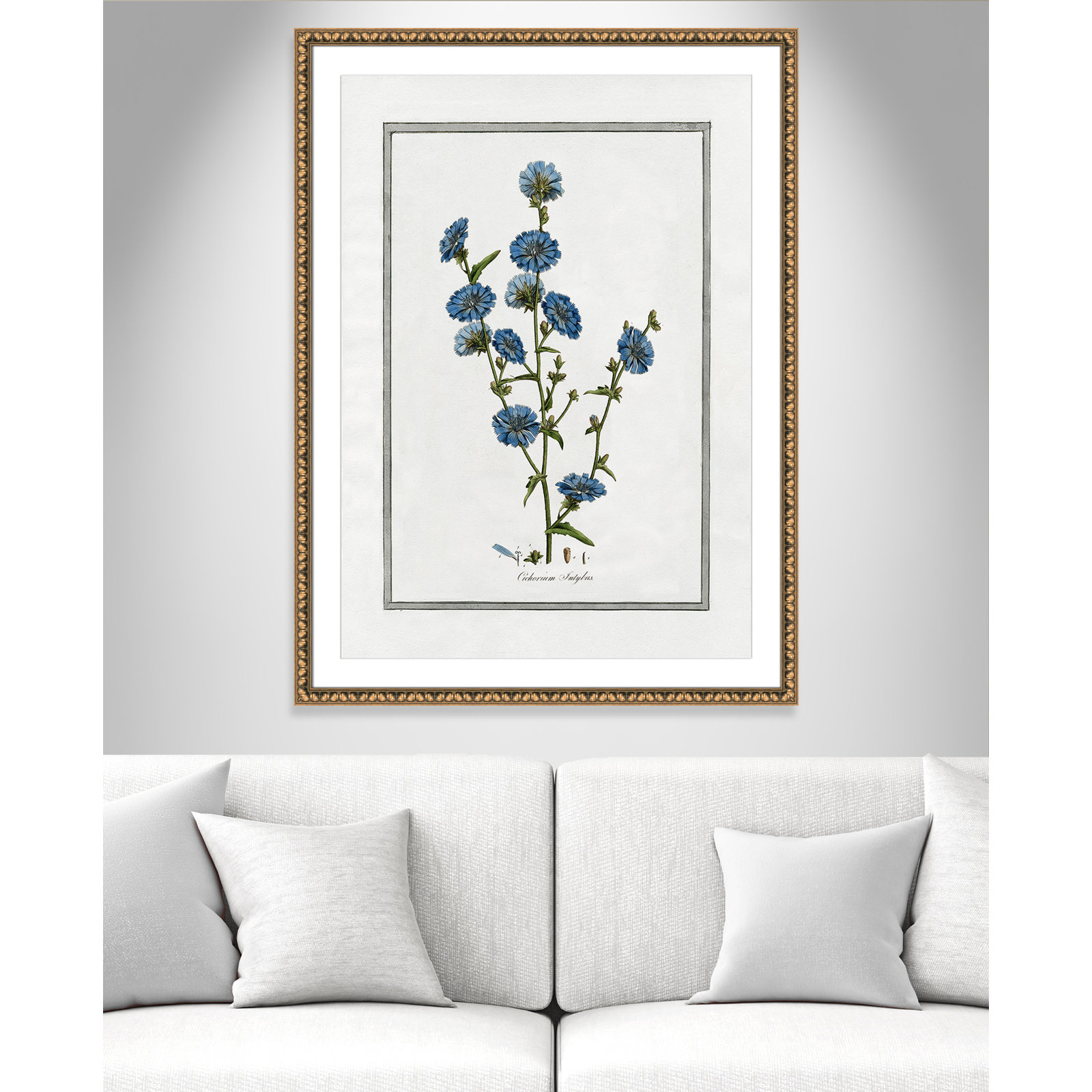 Colombe "Soft Botanical I" Print, 30.5" W x 42.5" H, Gold Bead Framed