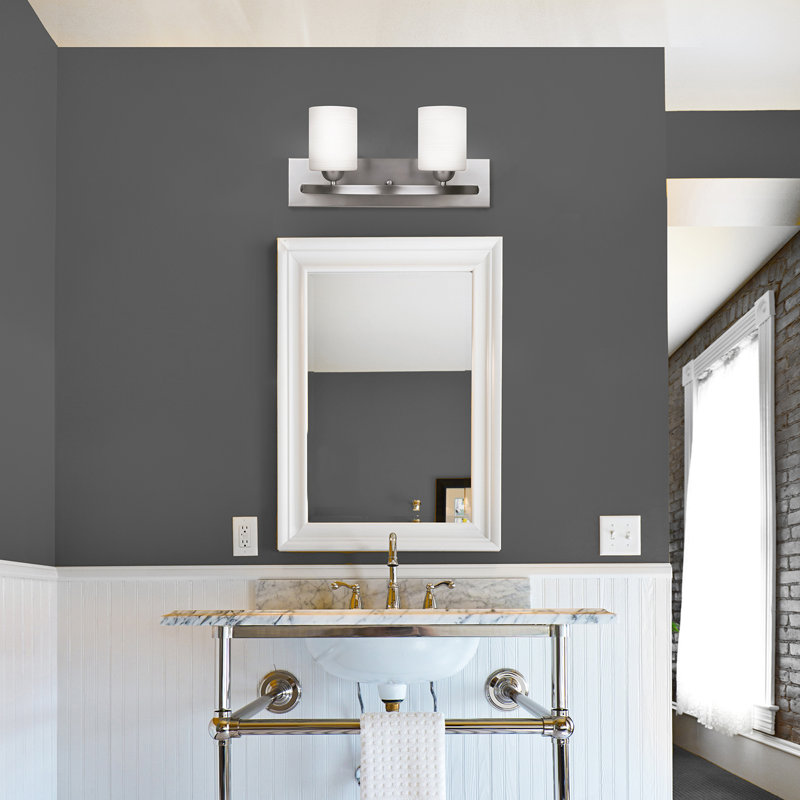 Éclairage de meuble-lavabo à deux lumières à intensité variable Lavel, Étain brossé